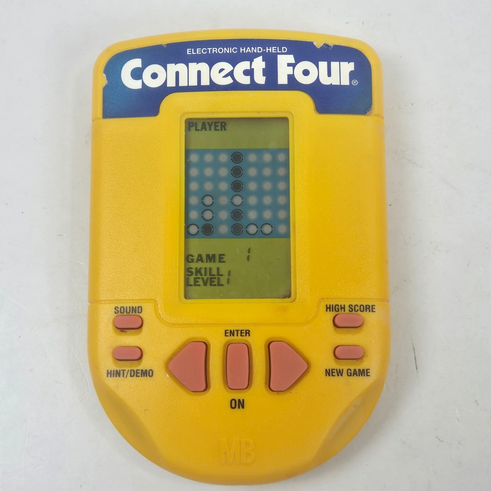 Milton Bradley Connect Four Electronic Handheld Game Retro Vtg 1995 WORKS VIDEO